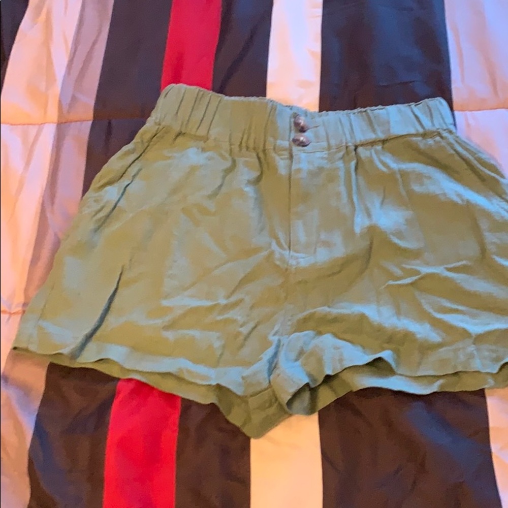 Green Woven Forever 21 shorts
